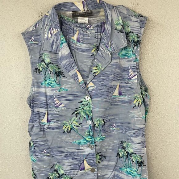 Connected Apparel Tropical Two Piece Matching Top and Cropped Pants Size 10 EUC - Picture 2 of 8
